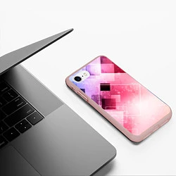 Чехол iPhone 7/8 матовый Розово-голубая абстрактная геометрия, цвет: 3D-светло-розовый — фото 2