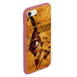 Чехол iPhone 7/8 матовый Джиперс Криперс выглядывает из под кожи, цвет: 3D-малиновый — фото 2