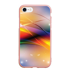 Чехол iPhone 7/8 матовый Абстрактные линии разных цветов, цвет: 3D-светло-розовый