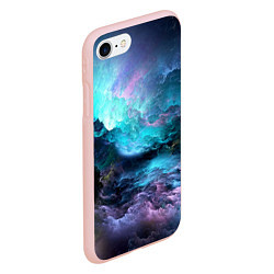 Чехол iPhone 7/8 матовый Разноцветные тучи, цвет: 3D-светло-розовый — фото 2