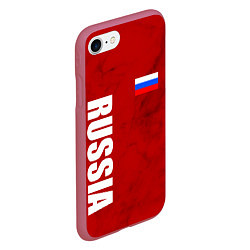 Чехол iPhone 7/8 матовый RUSSIA - RED EDITION - SPORTWEAR, цвет: 3D-малиновый — фото 2