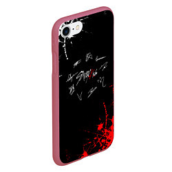 Чехол iPhone 7/8 матовый Stray kids Автографы, цвет: 3D-малиновый — фото 2