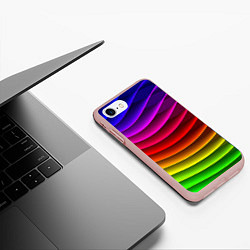 Чехол iPhone 7/8 матовый Color line neon pattern Abstraction Summer 2023, цвет: 3D-светло-розовый — фото 2