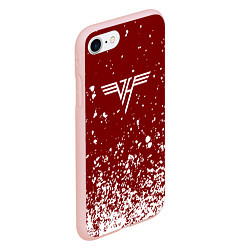 Чехол iPhone 7/8 матовый Van Halen Logo Ван Хален белые брызги, цвет: 3D-светло-розовый — фото 2