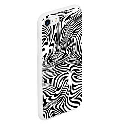 Чехол iPhone 7/8 матовый Сумасшедшая зебра Абстрактный узор с извилистыми л, цвет: 3D-белый — фото 2