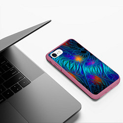 Чехол iPhone 7/8 матовый Neon pattern Неоновый паттерн, цвет: 3D-малиновый — фото 2