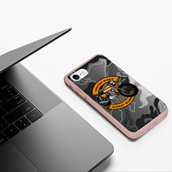 Чехол iPhone 7/8 матовый Moto-sport Мотоцикл, цвет: 3D-светло-розовый — фото 2
