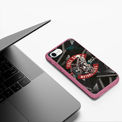 Чехол iPhone 7/8 матовый Full speed moto, цвет: 3D-малиновый — фото 2