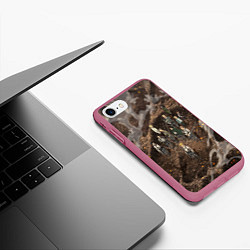 Чехол iPhone 7/8 матовый Атака Титанов финал часть 3, цвет: 3D-малиновый — фото 2