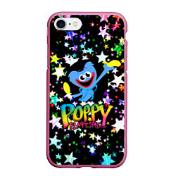 Чехол iPhone 7/8 матовый POPPY PLAYTIME HAGGY WAGGY ХАГГИ ВАГГИ ЗВЕЗДЫ, цвет: 3D-малиновый