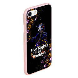 Чехол iPhone 7/8 матовый Five Nights at Freddys Луна паттерн, цвет: 3D-светло-розовый — фото 2