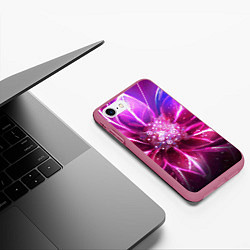 Чехол iPhone 7/8 матовый Неоновый Цветок Neon Flower, цвет: 3D-малиновый — фото 2