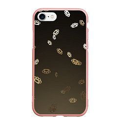 Чехол iPhone 7/8 матовый Brass knuckles кастет, цвет: 3D-светло-розовый