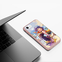 Чехол iPhone 7/8 матовый Сян Лин Genshin Impact, цвет: 3D-светло-розовый — фото 2