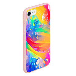 Чехол iPhone 7/8 матовый Радужный рисунок, цвет: 3D-светло-розовый — фото 2
