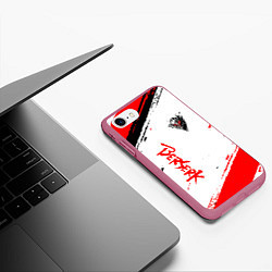 Чехол iPhone 7/8 матовый Berserk ЧЁРНАЯ МАСКА, цвет: 3D-малиновый — фото 2