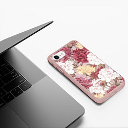 Чехол iPhone 7/8 матовый Цветы Восхитительный Летний Букет Пион, цвет: 3D-светло-розовый — фото 2