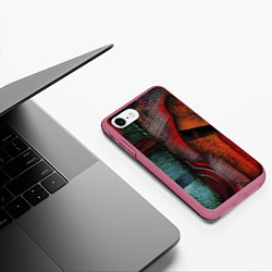 Чехол iPhone 7/8 матовый Урбанистический паттерн Urban pattern, цвет: 3D-малиновый — фото 2