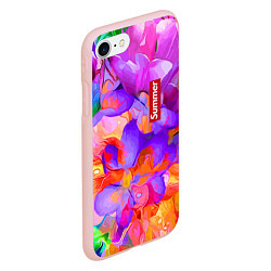 Чехол iPhone 7/8 матовый Красочный цветочный паттерн Лето Colorful Floral P, цвет: 3D-светло-розовый — фото 2