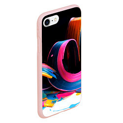 Чехол iPhone 7/8 матовый Разноцветный мазки краски Абстракция Multicolored, цвет: 3D-светло-розовый — фото 2