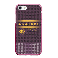 Чехол iPhone 7/8 матовый Аратаки Итто Arataki Itto Elements Genshin Impact, цвет: 3D-малиновый