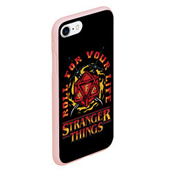 Чехол iPhone 7/8 матовый HFC STRANGER THINGS, цвет: 3D-светло-розовый — фото 2