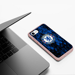 Чехол iPhone 7/8 матовый CHELSEA F ЧЕЛСИ LOGO, цвет: 3D-светло-розовый — фото 2