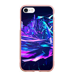 Чехол iPhone 7/8 матовый Абстрактная неоновая композиция Abstract neon comp, цвет: 3D-светло-розовый