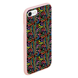 Чехол iPhone 7/8 матовый Разноцветные яркие узоры, цвет: 3D-светло-розовый — фото 2