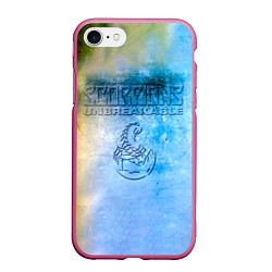 Чехол iPhone 7/8 матовый Unbreakable - Scorpions, цвет: 3D-малиновый