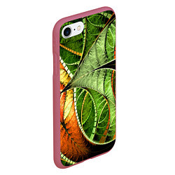 Чехол iPhone 7/8 матовый Растительный абстрактный фрактальный паттерн Veget, цвет: 3D-малиновый — фото 2