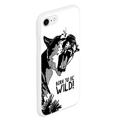 Чехол iPhone 7/8 матовый Born to be wild! Cougar, цвет: 3D-белый — фото 2