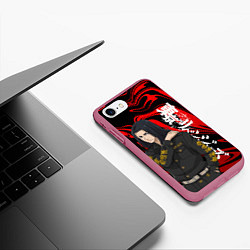Чехол iPhone 7/8 матовый БАДЖИ ИЗ ТОКИЙСКИХ МСТИТЕЛЕЙ, цвет: 3D-малиновый — фото 2