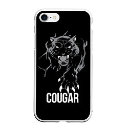 Чехол iPhone 7/8 матовый Cougar on the hunt - Пума на охоте, цвет: 3D-белый