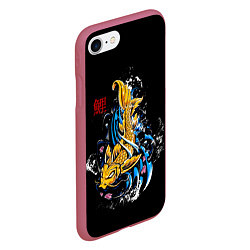 Чехол iPhone 7/8 матовый Китайская рыбка, цвет: 3D-малиновый — фото 2