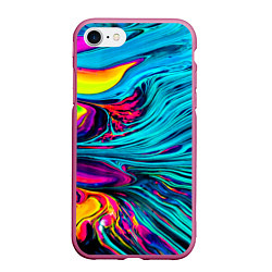 Чехол iPhone 7/8 матовый Paint Wave, цвет: 3D-малиновый