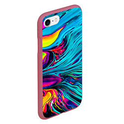 Чехол iPhone 7/8 матовый Paint Wave, цвет: 3D-малиновый — фото 2