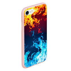 Чехол iPhone 7/8 матовый Лед и Пламя Борьба стихий, цвет: 3D-светло-розовый — фото 2