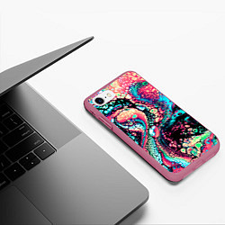 Чехол iPhone 7/8 матовый Acid Wave, цвет: 3D-малиновый — фото 2