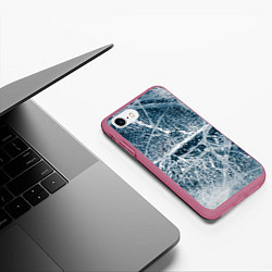 Чехол iPhone 7/8 матовый Потрескавшийся лед, цвет: 3D-малиновый — фото 2