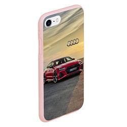 Чехол iPhone 7/8 матовый Audi RS 7 на закате солнца Audi RS 7 at sunset, цвет: 3D-светло-розовый — фото 2