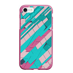 Чехол iPhone 7/8 матовый Striped, цвет: 3D-малиновый