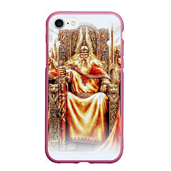 Чехол iPhone 7/8 матовый Бог СВАРОГ, цвет: 3D-малиновый