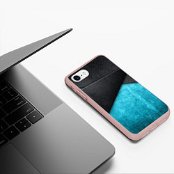 Чехол iPhone 7/8 матовый Карбоновые пластины, цвет: 3D-светло-розовый — фото 2