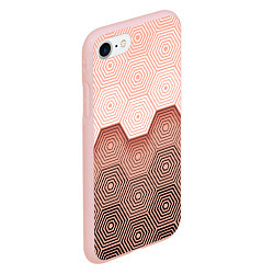 Чехол iPhone 7/8 матовый Hexagon Minimal, цвет: 3D-светло-розовый — фото 2