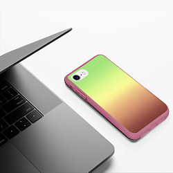 Чехол iPhone 7/8 матовый Градиент Фисташки Gradient, цвет: 3D-малиновый — фото 2