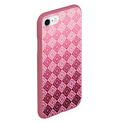 Чехол iPhone 7/8 матовый Розовый геометрический градиентный узор, цвет: 3D-малиновый — фото 2