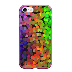 Чехол iPhone 7/8 матовый Яркая палитра красок - блики, цвет: 3D-малиновый
