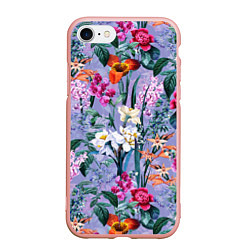 Чехол iPhone 7/8 матовый Цветы Пионы и Тигриди