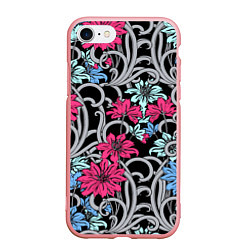 Чехол iPhone 7/8 матовый Цветочный летний паттерн Fashion trend, цвет: 3D-баблгам